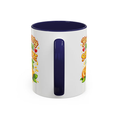 Accent Coffee Mug — "You're My Main Squeeze" Cute Lemon Couple Gift, Valentine's Day