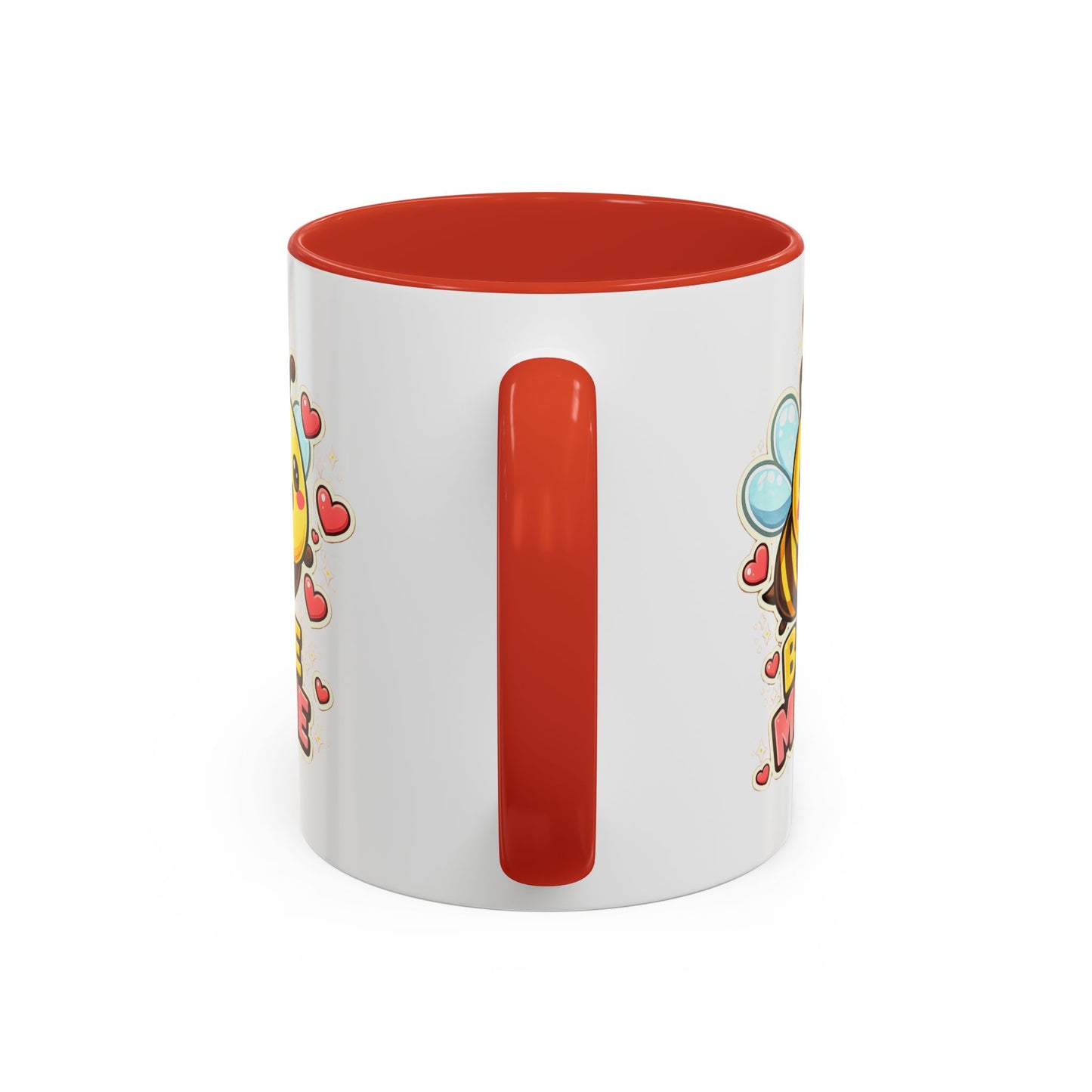 Bee Mine Accent Coffee Mug — Cute Valentine Bee Design