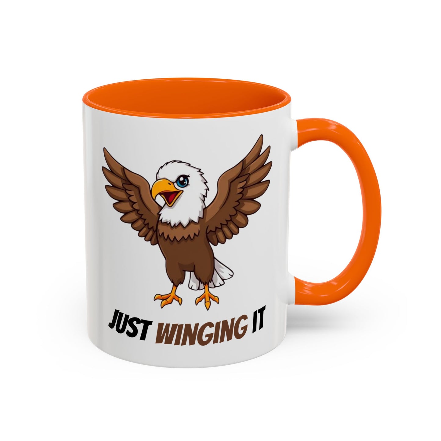 Just Winging It Coffee Mug - Fun Eagle Design, Motivational Mug, Perfect for Gifts, Coffee Lovers, Home Office, Quirky Drinkware