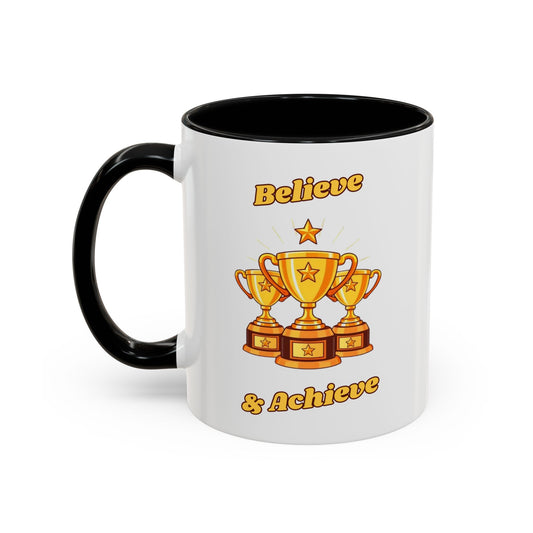 Award-Winning Coffee Mug, Believe & Achieve Cup, Motivational Gift for Winners, Sports, Achievements, Graduation