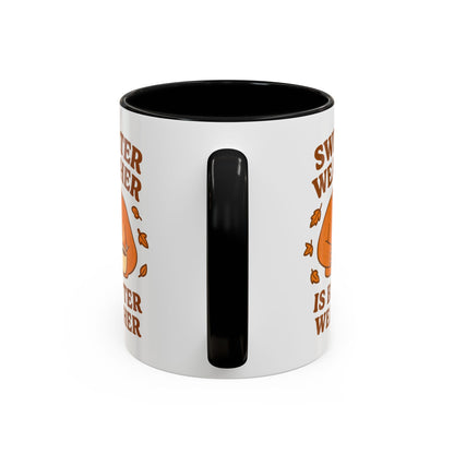 Cozy Fall Mug with Sweater Weather Design, Autumn Coffee Mug, Cute Gift for Pumpkin Spice Lovers, Hot Chocolate, Thanksgiving, Fall Decor