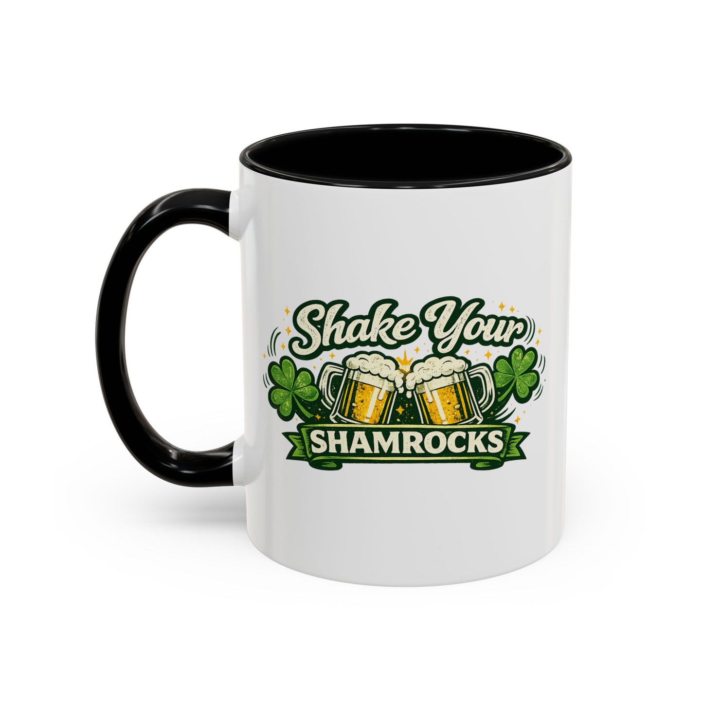 Shake Your Shamrocks Coffee Mug — St. Patrick's Day Beer & Shamrock Accent Mug