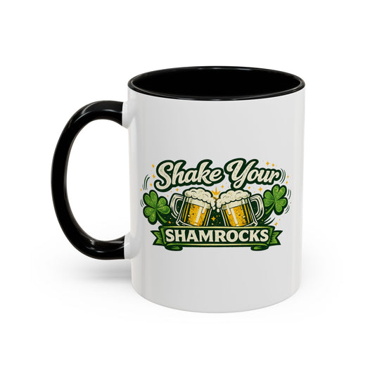 Shake Your Shamrocks Coffee Mug — St. Patrick's Day Beer & Shamrock Accent Mug