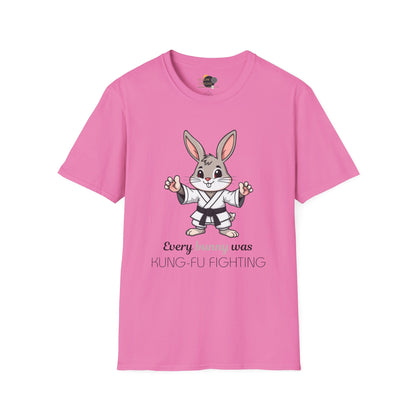 Every Bunny Was Kung-Fu Fighting T-Shirt, Unisex Martial Arts Tee, Funny Animal Shirt, Easter Apparel, Gift for Kids and Adults, Spring Time