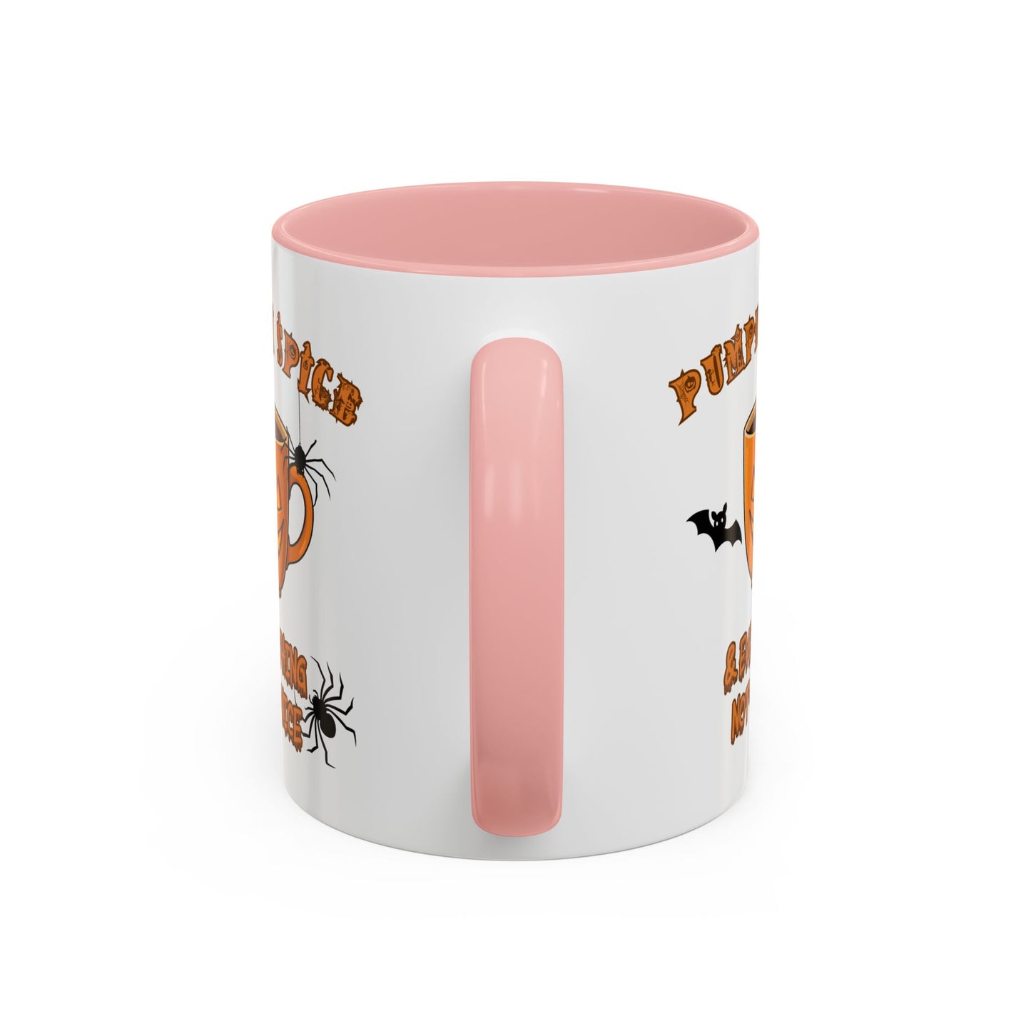Halloween Pumpkin Spice Coffee Mug, Spooky Gift for Fall, Black Handle, Autumn Decor, Seasonal Coffee Cup