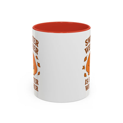 Cozy Fall Mug with Sweater Weather Design, Autumn Coffee Mug, Cute Gift for Pumpkin Spice Lovers, Hot Chocolate, Thanksgiving, Fall Decor