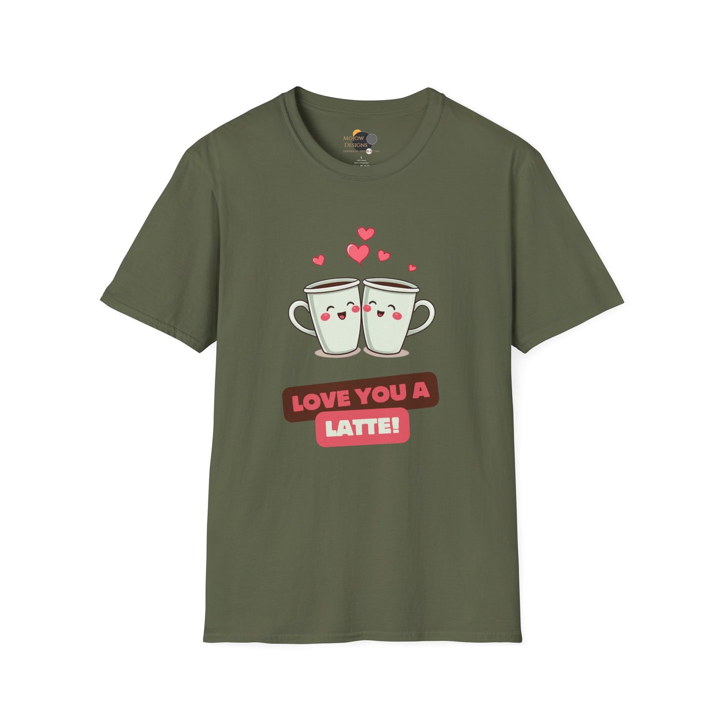 Love You a Latte Unisex T-Shirt, Cute Coffee Shirt, Valentine's Day Gift, Coffee Lover Tee, Fun Graphic Tee