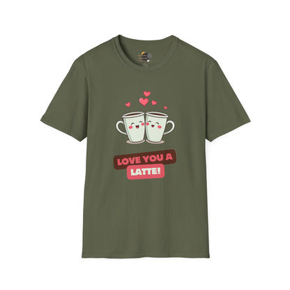 Love You a Latte Unisex T-Shirt, Cute Coffee Shirt, Valentine's Day Gift, Coffee Lover Tee, Fun Graphic Tee