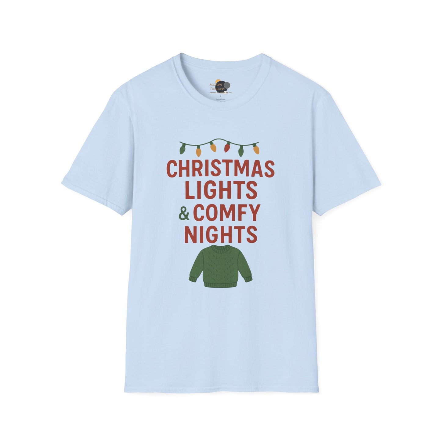 Christmas Lights & Comfy Nights T-Shirt — Cozy Holiday Graphic Tee