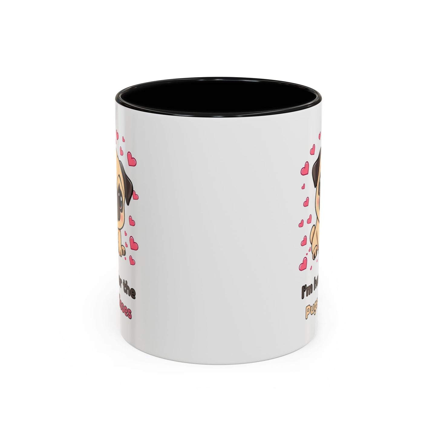 Cute Pug Accent Coffee Mug | Perfect Gift for Dog Lovers, Valentine's Day, Pet Owners, Home Decor, Funny Mug