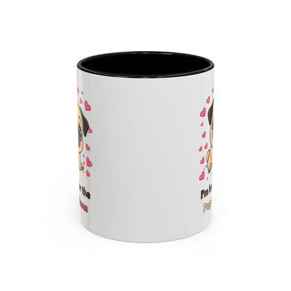 Cute Pug Accent Coffee Mug | Perfect Gift for Dog Lovers, Valentine's Day, Pet Owners, Home Decor, Funny Mug