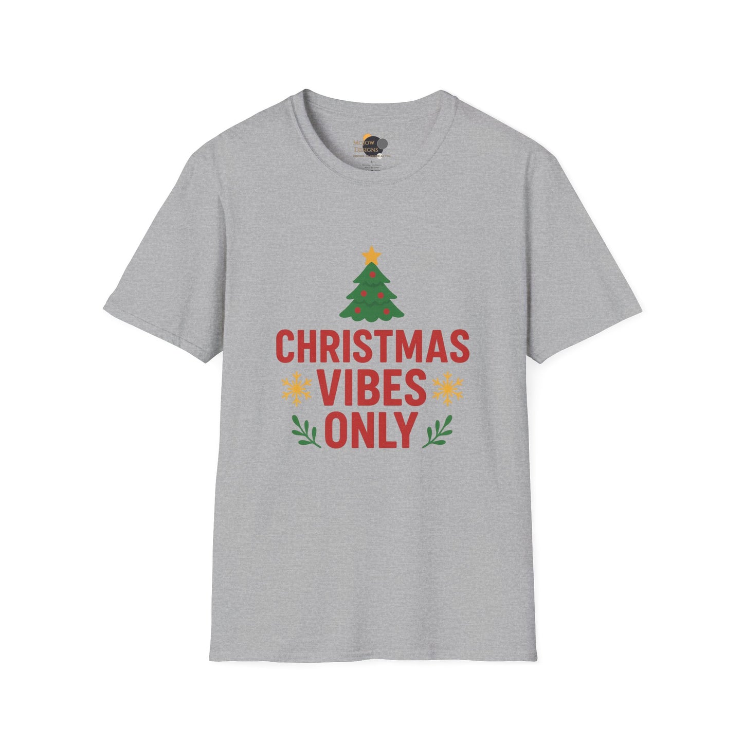 Christmas Vibes Only T-Shirt — Holiday Tree Graphic Tee