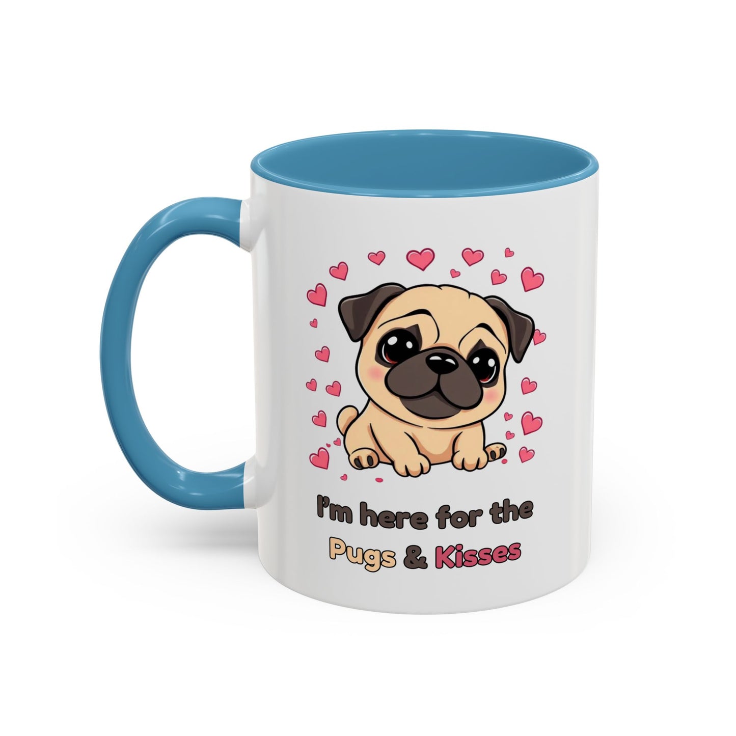 Cute Pug Accent Coffee Mug | Perfect Gift for Dog Lovers, Valentine's Day, Pet Owners, Home Decor, Funny Mug