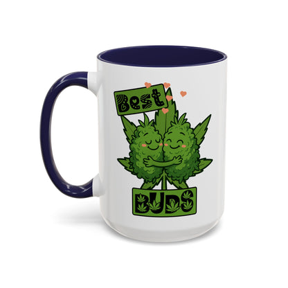 Best Buds Accent Coffee Mug, Cute Plant Mug, Gift for Plant Lovers, Pothead Gifts, Cannabusiness Mug