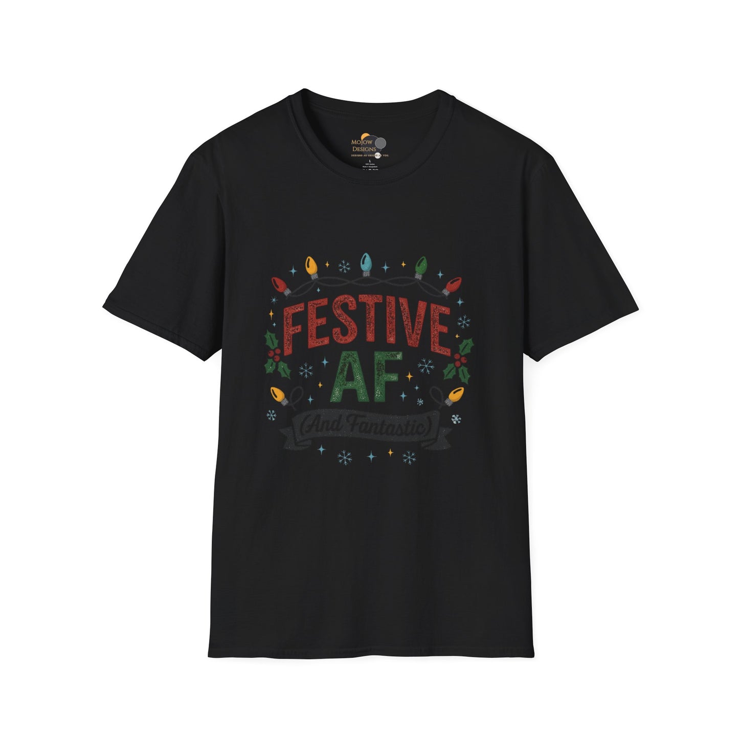 Festive AF Christmas T-Shirt — Holiday Lights & Cheer Tee