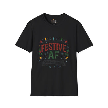 Festive AF Christmas T-Shirt — Holiday Lights & Cheer Tee
