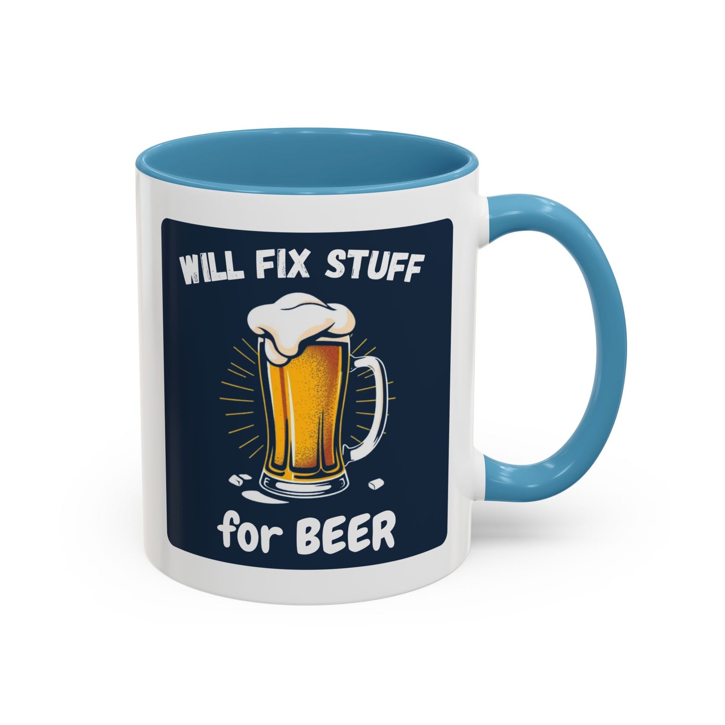 Funny Fix Stuff Coffee Mug, Gift for Handyman, Beer Lover's Cup, Home Office Decor, Funny Gift for Dad, Birthday Gift Idea