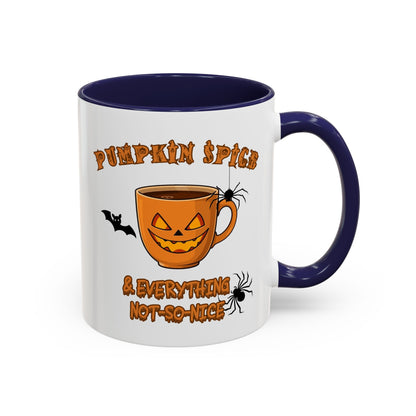 Halloween Pumpkin Spice Coffee Mug, Spooky Gift for Fall, Black Handle, Autumn Decor, Seasonal Coffee Cup