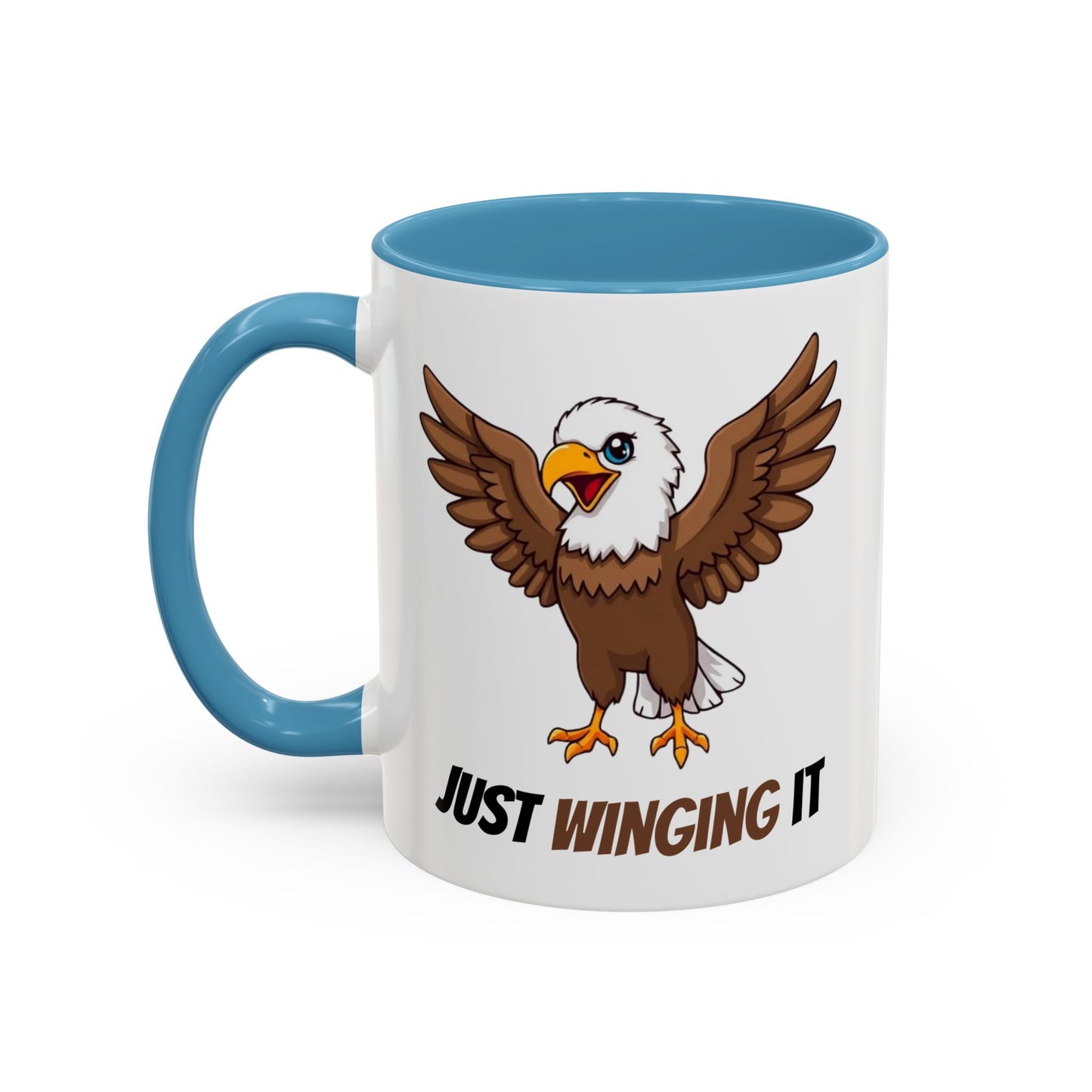 Just Winging It Coffee Mug - Fun Eagle Design, Motivational Mug, Perfect for Gifts, Coffee Lovers, Home Office, Quirky Drinkware