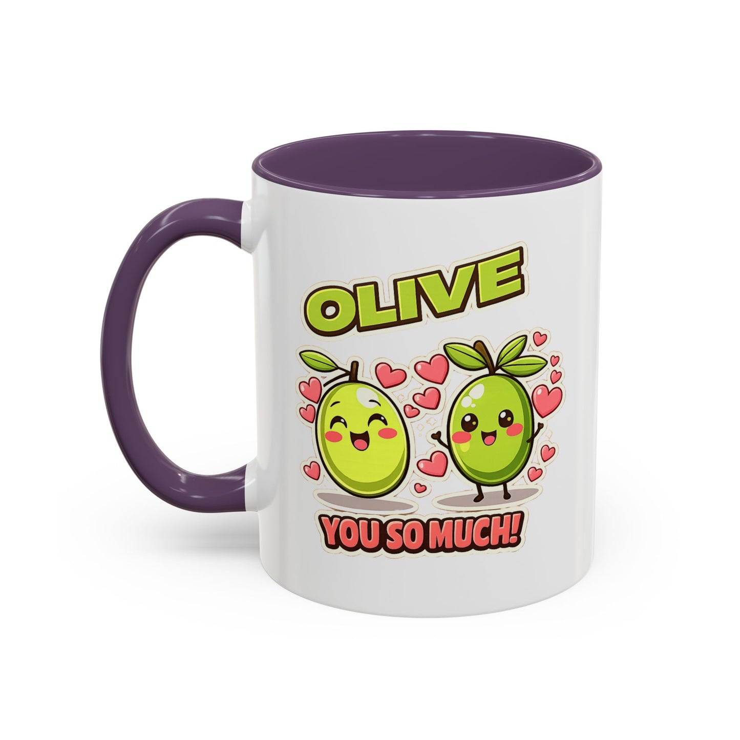 Olive You So Much Accent Coffee Mug, Valentines Day