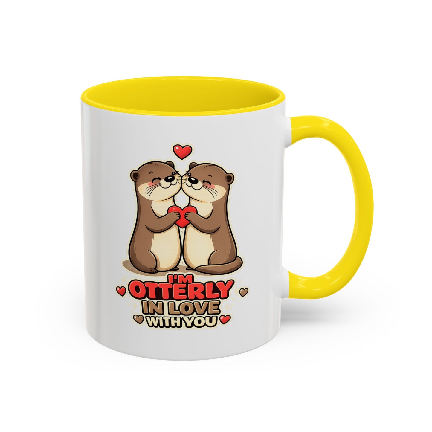 I'm Otterly in Love Accent Coffee Mug — Cute Otter Coffee Cup for Animal Lovers, Valentines Day