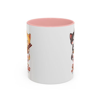Cute Cat-Themed Coffee Mug, Send Noods Mug, Fun Gift for Cat Lovers, Unique Kitchen Decor, Perfect for Birthdays or Holidays