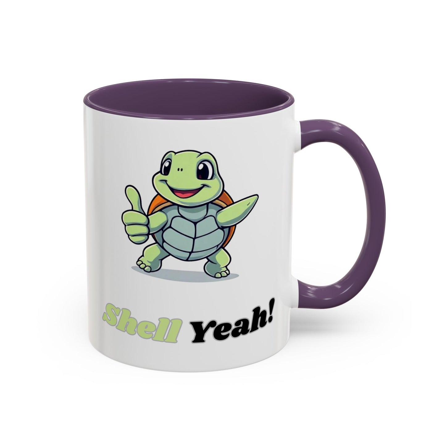 Cheerful Coffee Mug, Shell Yeah! Turtle Mug, Fun Gift for Kids, Cute Kitchen Decor, Positive Vibe Cup, Animal Lover Gift