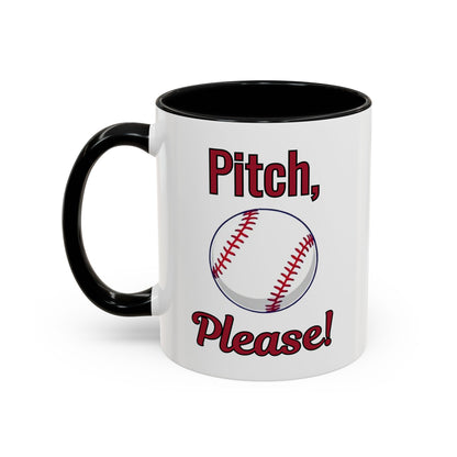 Baseball-Themed Coffee Mug, Pitch Please! Mug, Sporty Gift for Baseball Fans, Fun Drinks for Game Day, Unique Coffee Cup