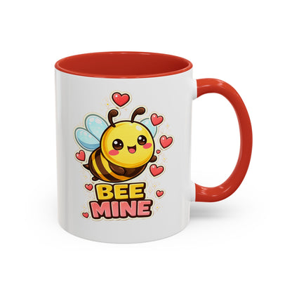 Bee Mine Accent Coffee Mug — Cute Valentine Bee Design