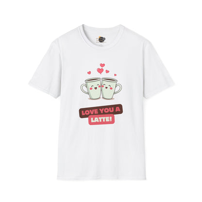 Love You a Latte Unisex T-Shirt, Cute Coffee Shirt, Valentine's Day Gift, Coffee Lover Tee, Fun Graphic Tee