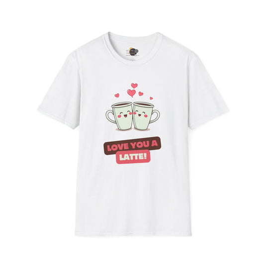 Love You a Latte Unisex T-Shirt, Cute Coffee Shirt, Valentine's Day Gift, Coffee Lover Tee, Fun Graphic Tee
