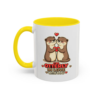 I'm Otterly in Love Accent Coffee Mug — Cute Otter Coffee Cup for Animal Lovers, Valentines Day