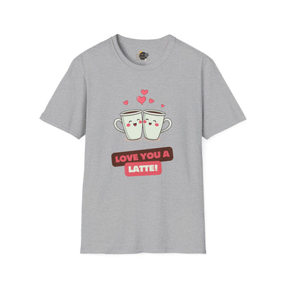 Love You a Latte Unisex T-Shirt, Cute Coffee Shirt, Valentine's Day Gift, Coffee Lover Tee, Fun Graphic Tee