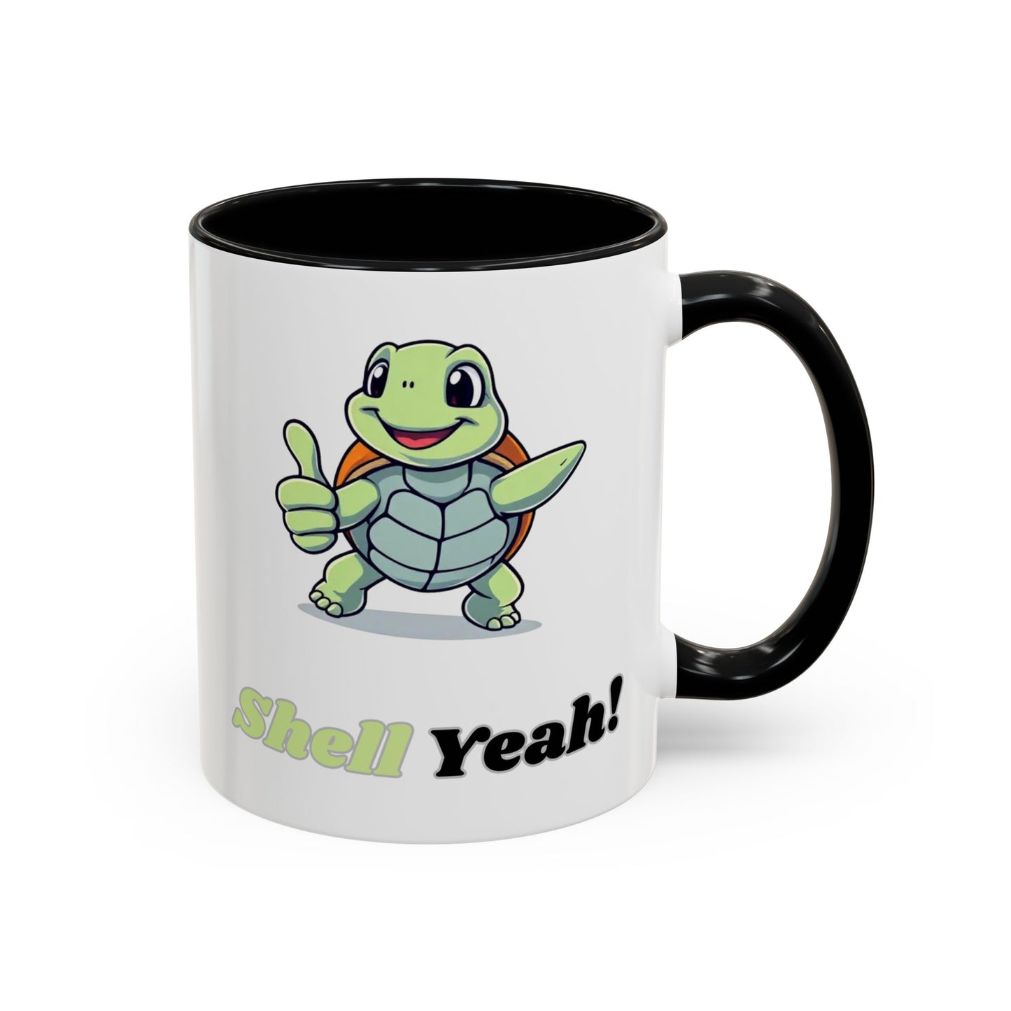 Cheerful Coffee Mug, Shell Yeah! Turtle Mug, Fun Gift for Kids, Cute Kitchen Decor, Positive Vibe Cup, Animal Lover Gift