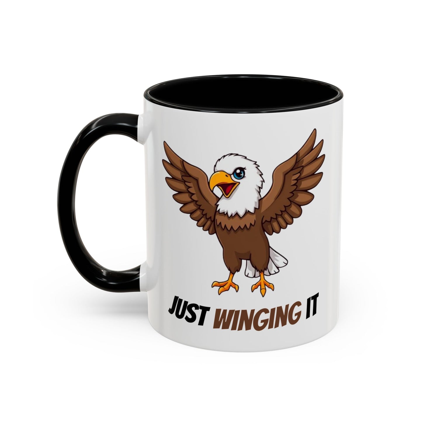 Just Winging It Coffee Mug - Fun Eagle Design, Motivational Mug, Perfect for Gifts, Coffee Lovers, Home Office, Quirky Drinkware