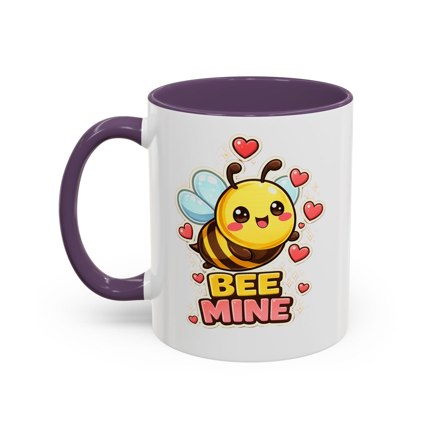 Bee Mine Accent Coffee Mug — Cute Valentine Bee Design