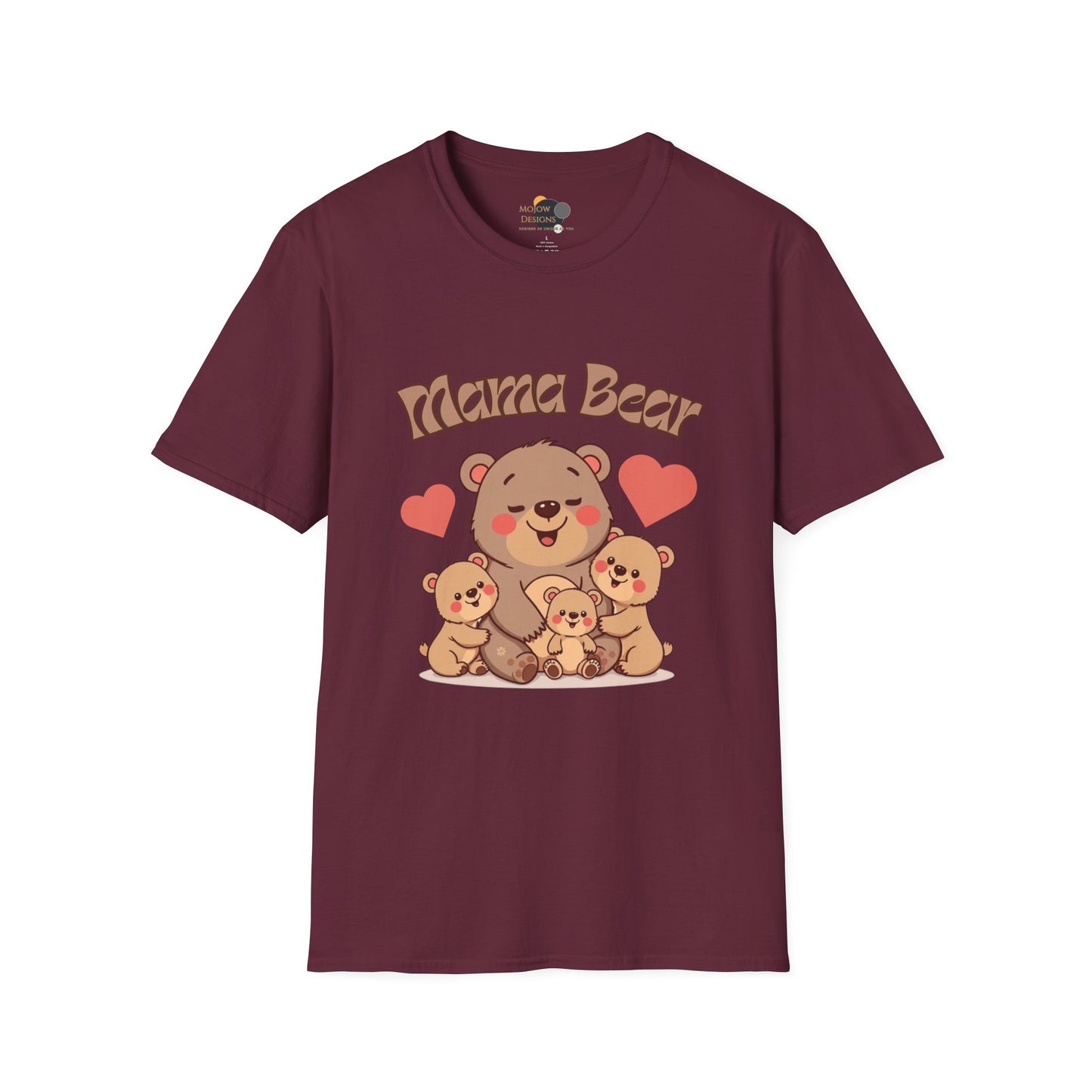 Mama Bear Family T-Shirt - Cute Graphic Tee for Moms, Perfect Gift for Mother's Day, Family Gatherings, Birthdays, Animal Lovers