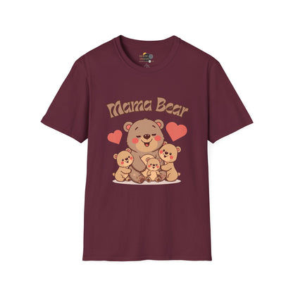 Mama Bear Family T-Shirt - Cute Graphic Tee for Moms, Perfect Gift for Mother's Day, Family Gatherings, Birthdays, Animal Lovers