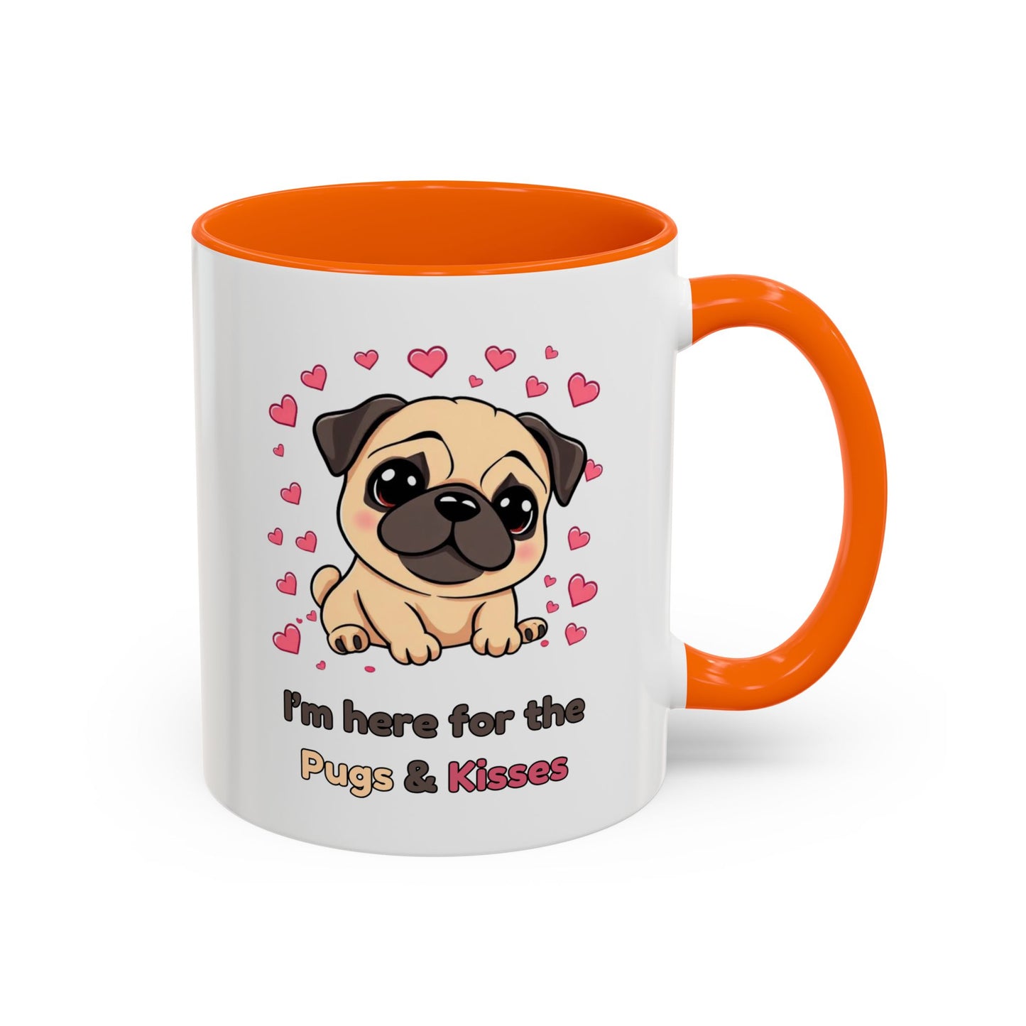 Cute Pug Accent Coffee Mug | Perfect Gift for Dog Lovers, Valentine's Day, Pet Owners, Home Decor, Funny Mug