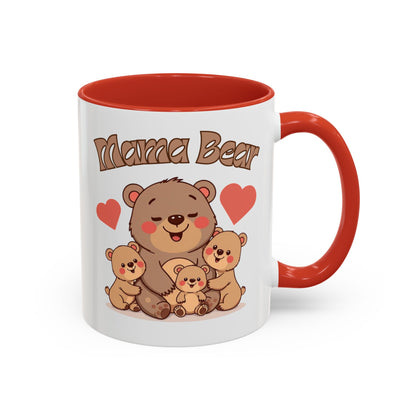 Mama Bear Accent Coffee Mug – Perfect Gift for Moms, Cute Bear Design, Tea or Coffee Lover, Mother’s Day, Birthday, Baby Shower