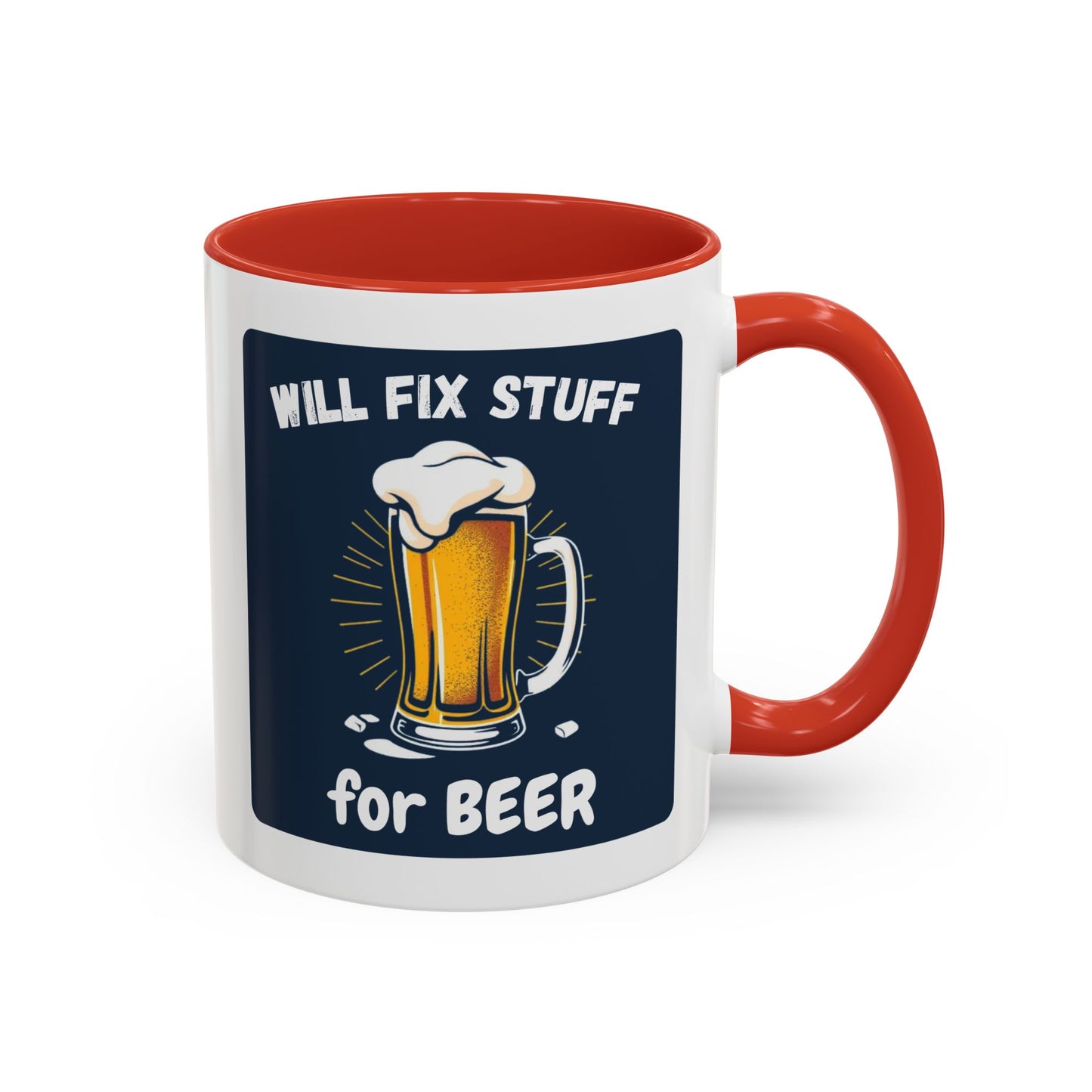 Funny Fix Stuff Coffee Mug, Gift for Handyman, Beer Lover's Cup, Home Office Decor, Funny Gift for Dad, Birthday Gift Idea