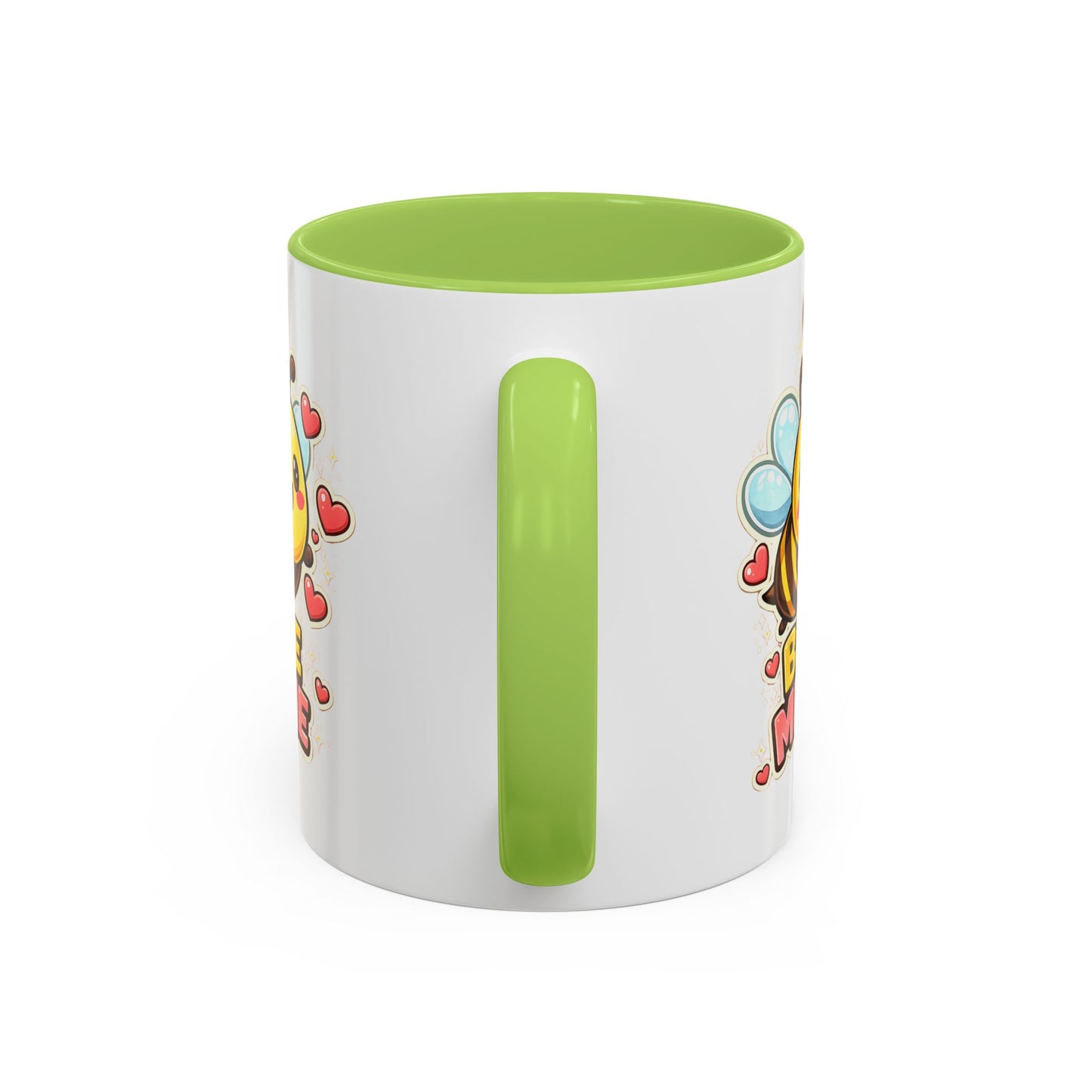 Bee Mine Accent Coffee Mug — Cute Valentine Bee Design