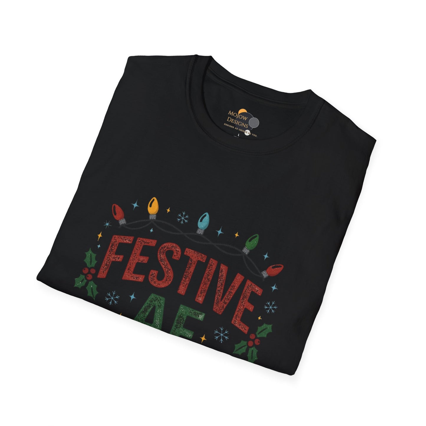 Festive AF Christmas T-Shirt — Holiday Lights & Cheer Tee