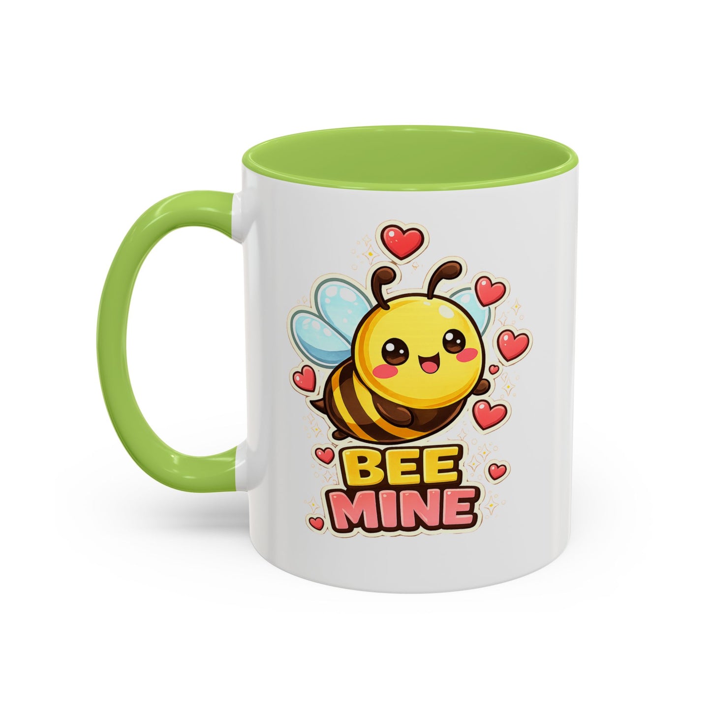 Bee Mine Accent Coffee Mug — Cute Valentine Bee Design