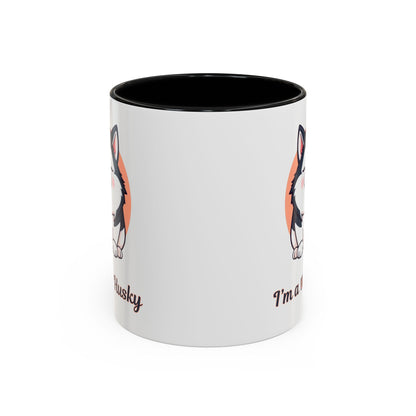 Cute Husky Accent Coffee Mug - Perfect Gift for Dog Lovers, Pet Owners, Birthdays, and Coffee Enthusiasts
