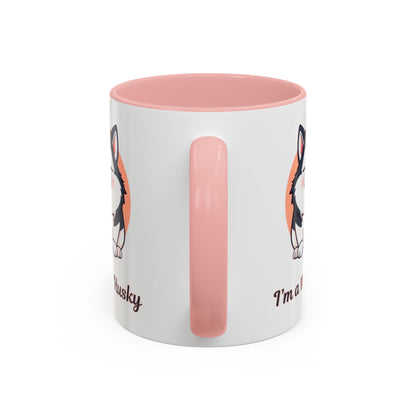Cute Husky Accent Coffee Mug - Perfect Gift for Dog Lovers, Pet Owners, Birthdays, and Coffee Enthusiasts