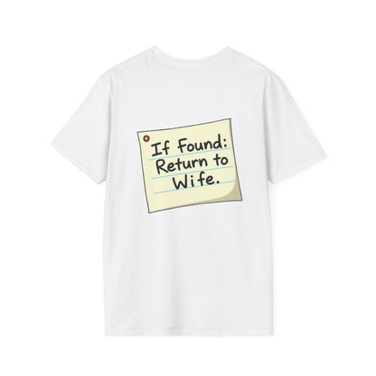 Return To Wife T-Shirt, Funny Husband Shirt, Gift for Him, Humor Apparel, Quirky Tee, Anniversary Present, Casual Wear