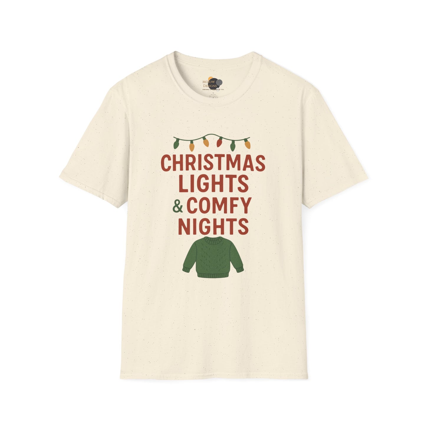 Christmas Lights & Comfy Nights T-Shirt — Cozy Holiday Graphic Tee
