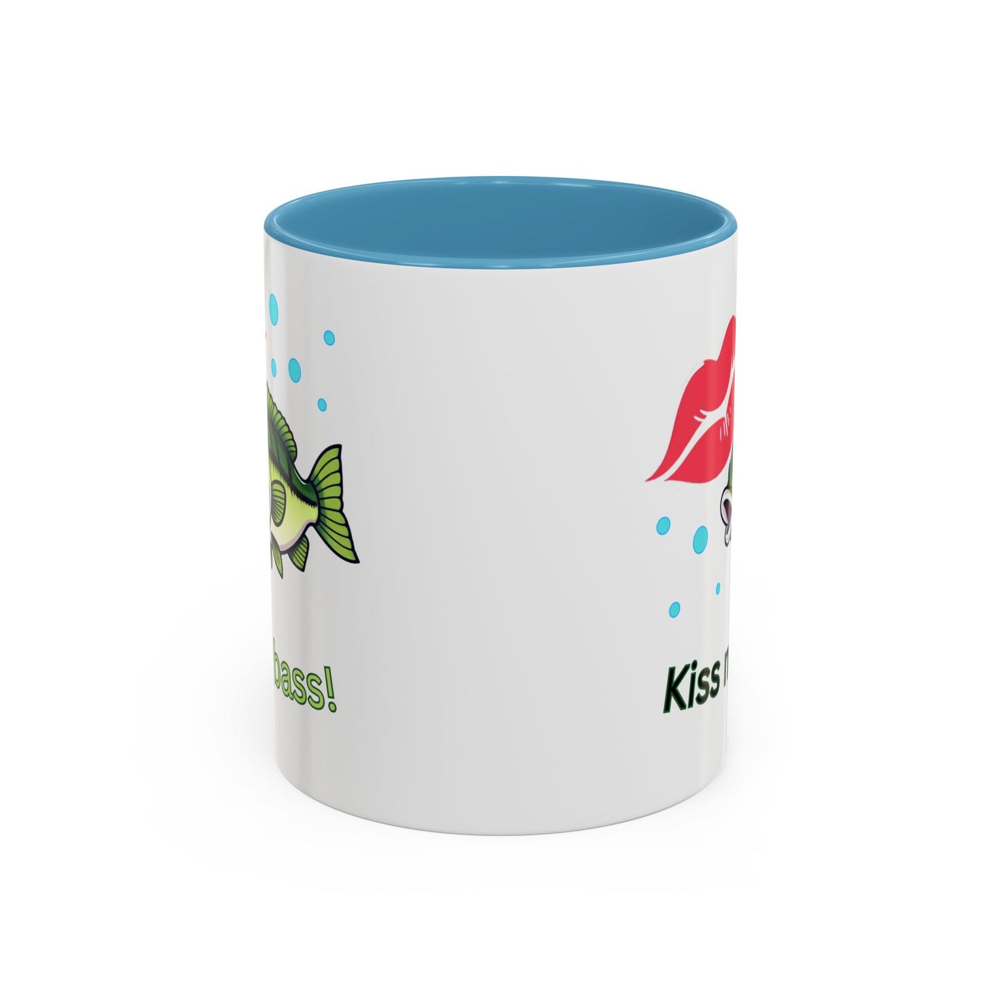 Funny Fishing Mug, Kiss My Bass Coffee Cup, Great for Anglers, Unique Gift for Dad, Humorous Fishing Lover Present, 11oz