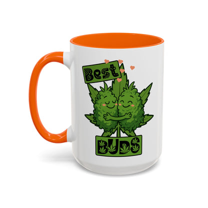 Best Buds Accent Coffee Mug, Cute Plant Mug, Gift for Plant Lovers, Pothead Gifts, Cannabusiness Mug